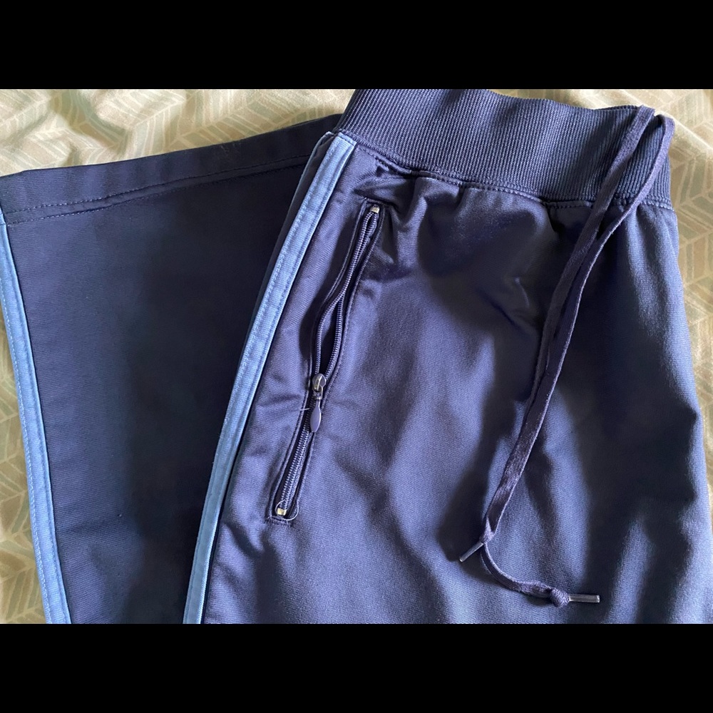 Purple adidas sweatpants